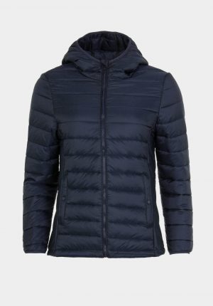 Casaco curto acolchoado azul para mulher da Tiffosi