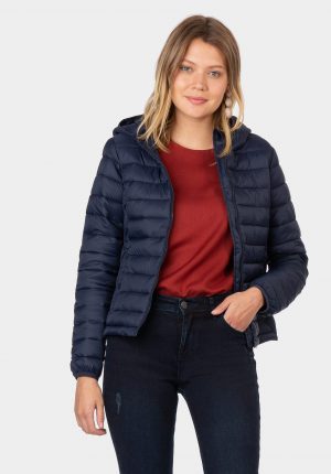Casaco curto acolchoado azul para mulher da Tiffosi