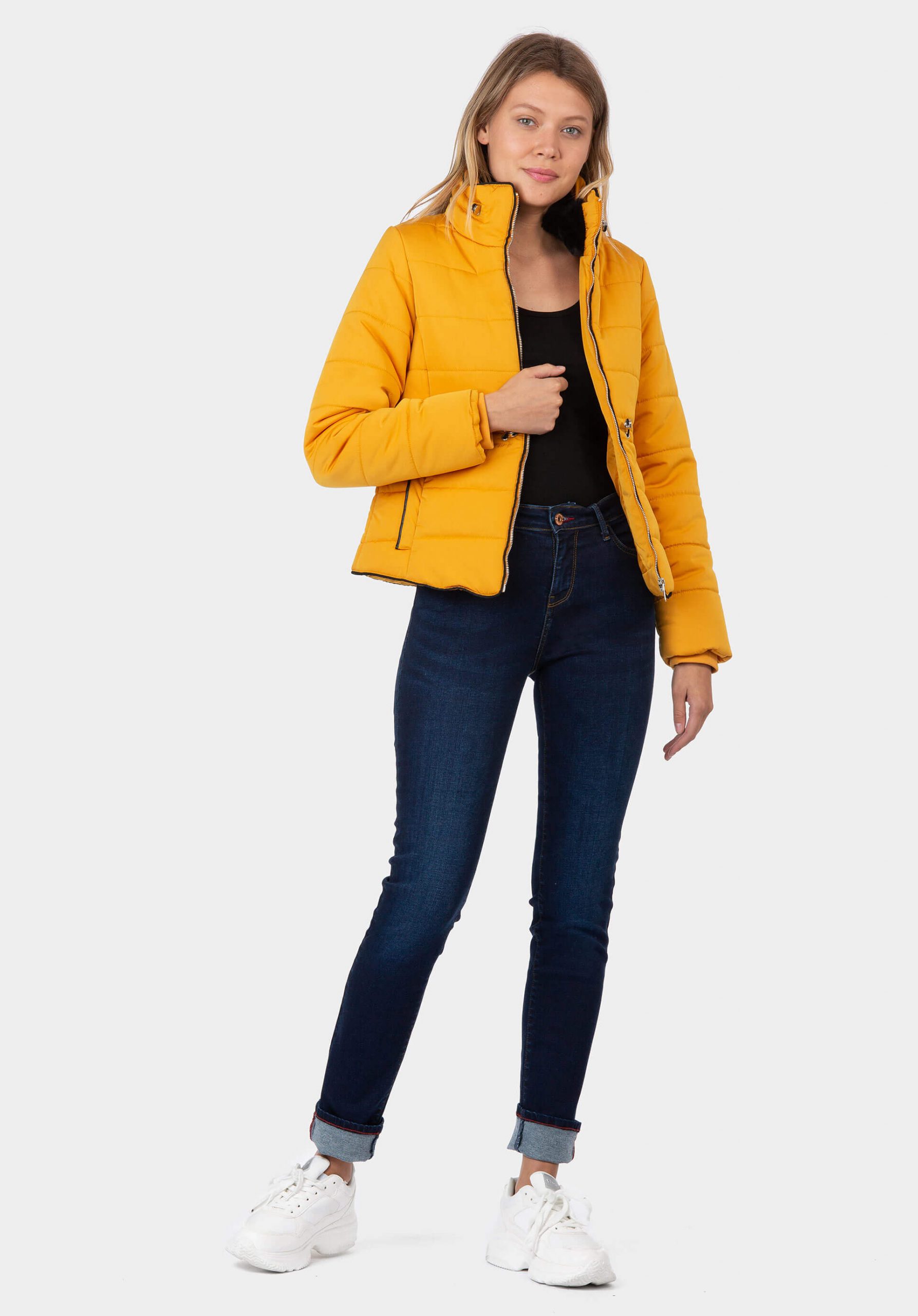 Parka amarela acolchoada para mulher da Tiffosi