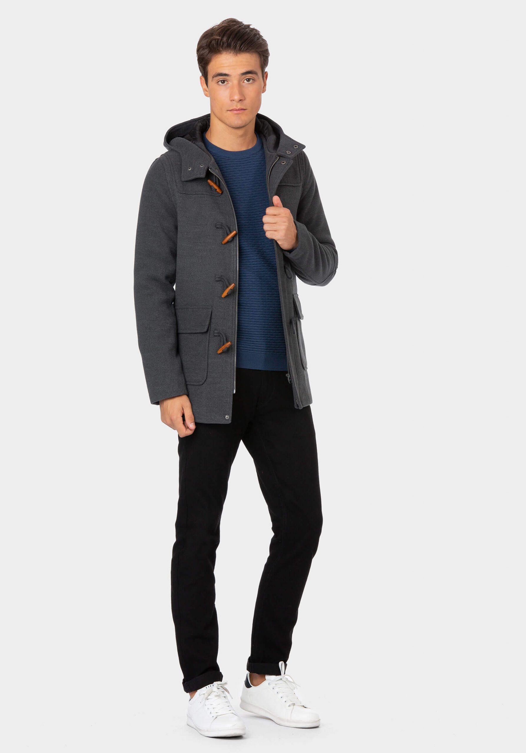 Canadiana cinza com capuz para homem da Tiffosi