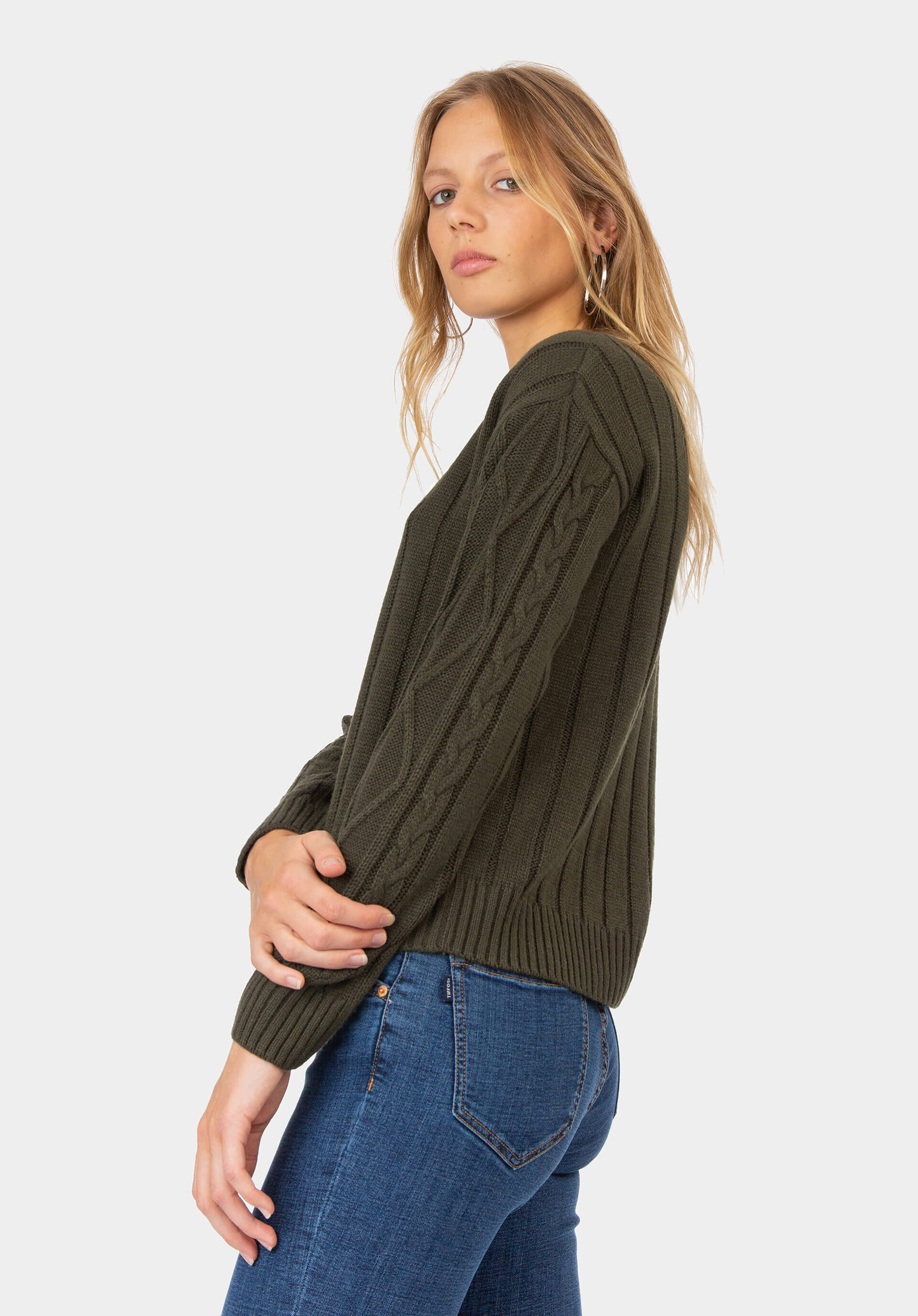 Camisola clássica verde para mulher da Tiffosi