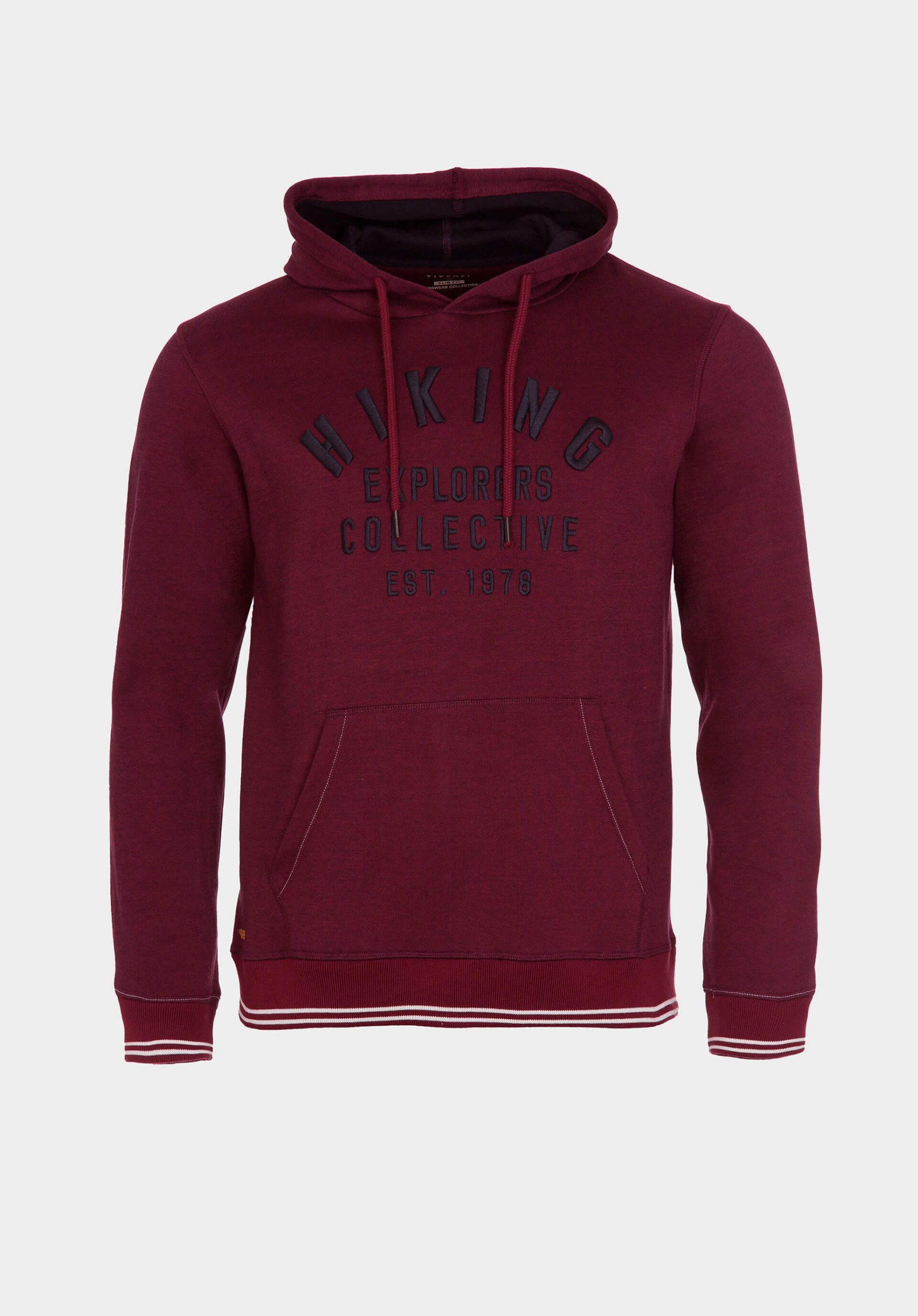Hoodie bordô slim fit para homem da Tiffosi