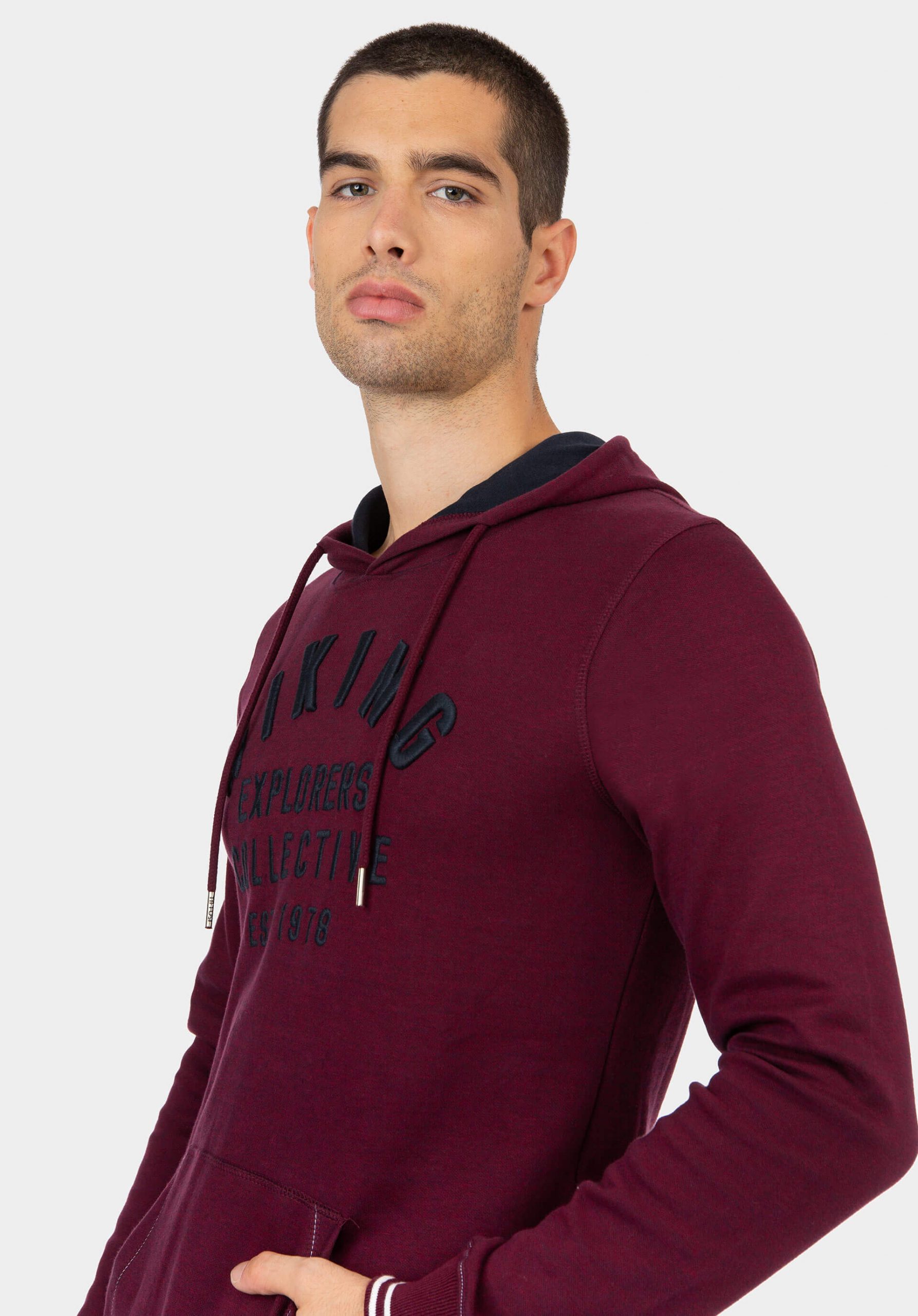 Hoodie bordô slim fit para homem da Tiffosi