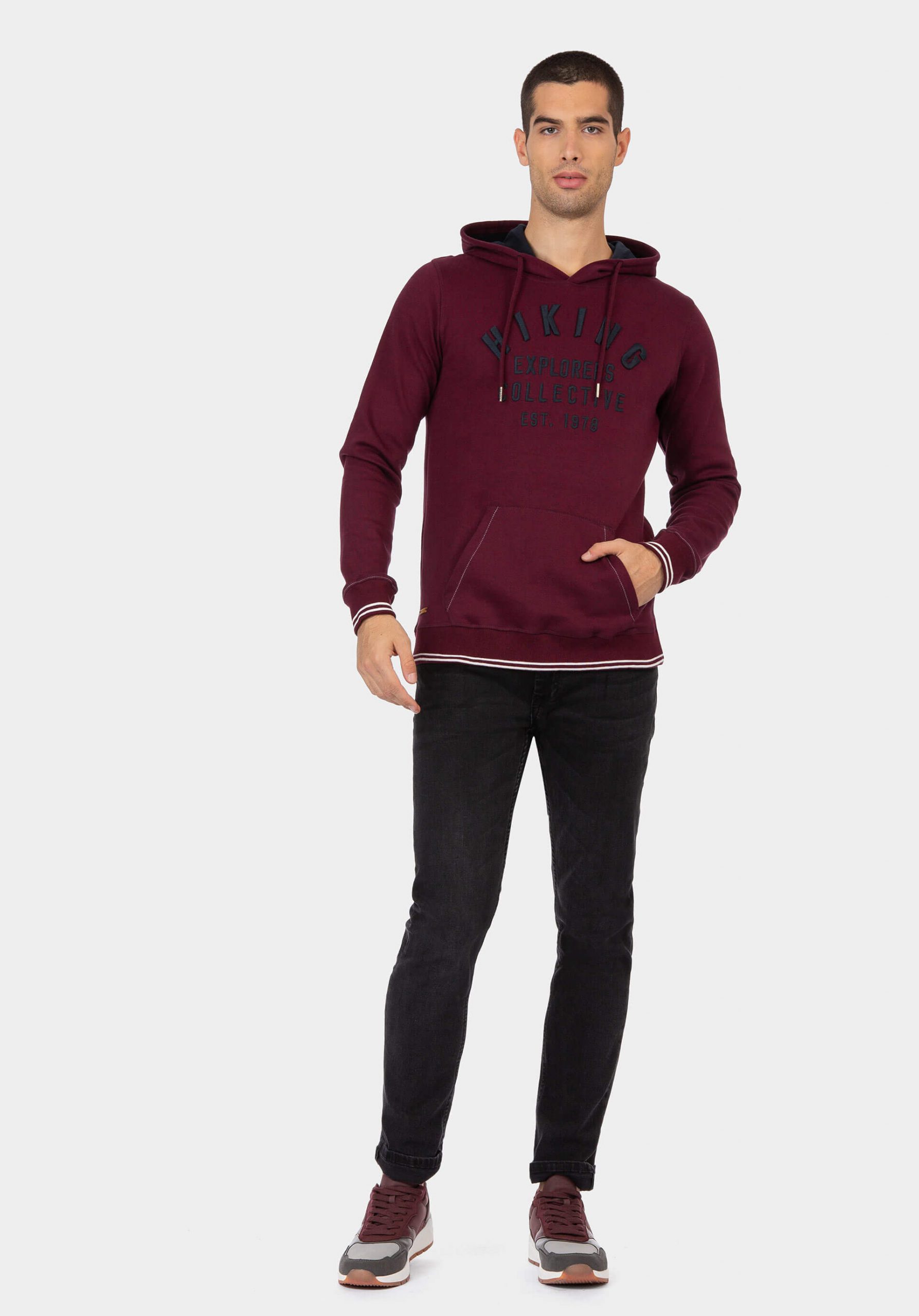 Hoodie bordô slim fit para homem da Tiffosi