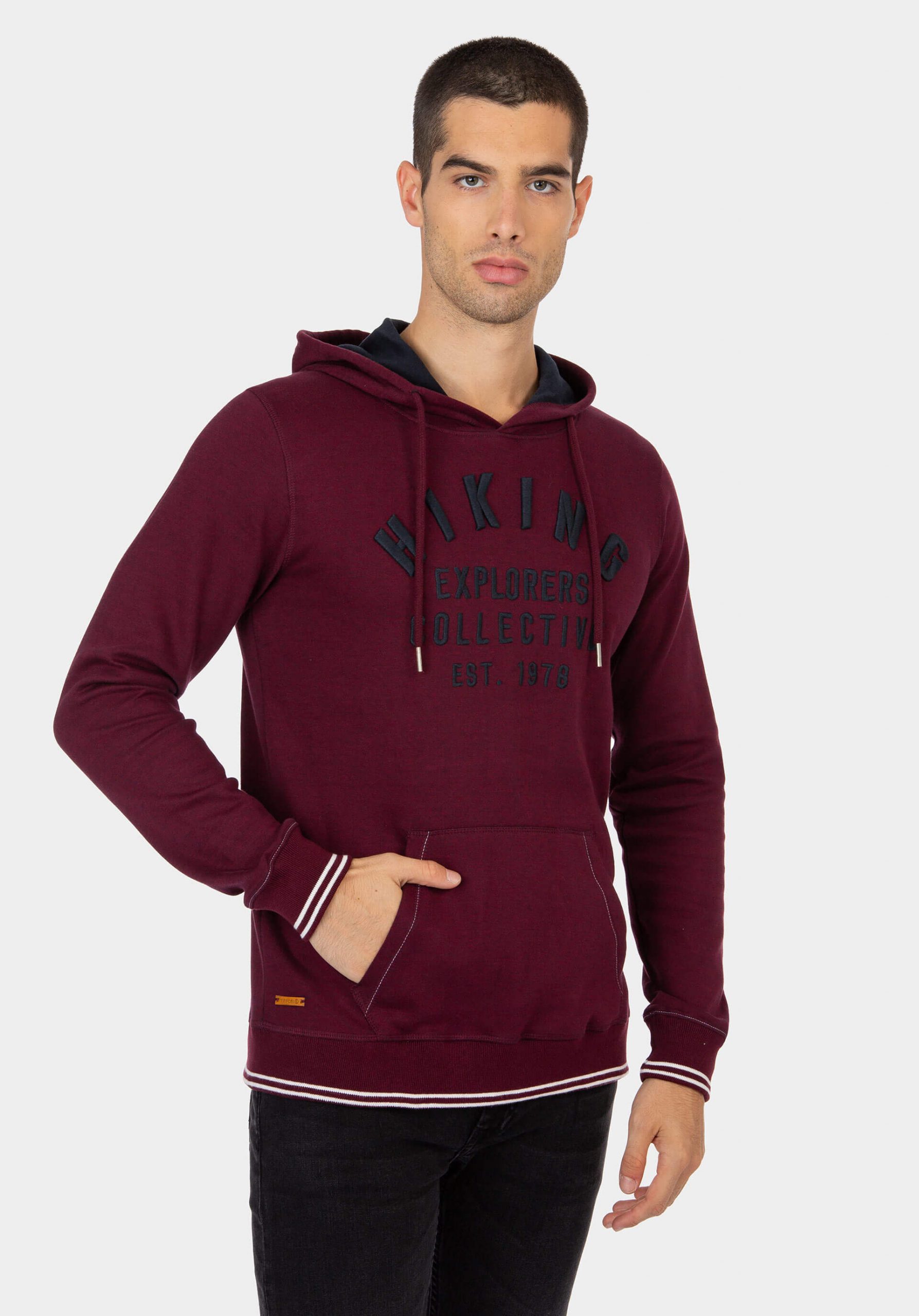 Hoodie bordô slim fit para homem da Tiffosi