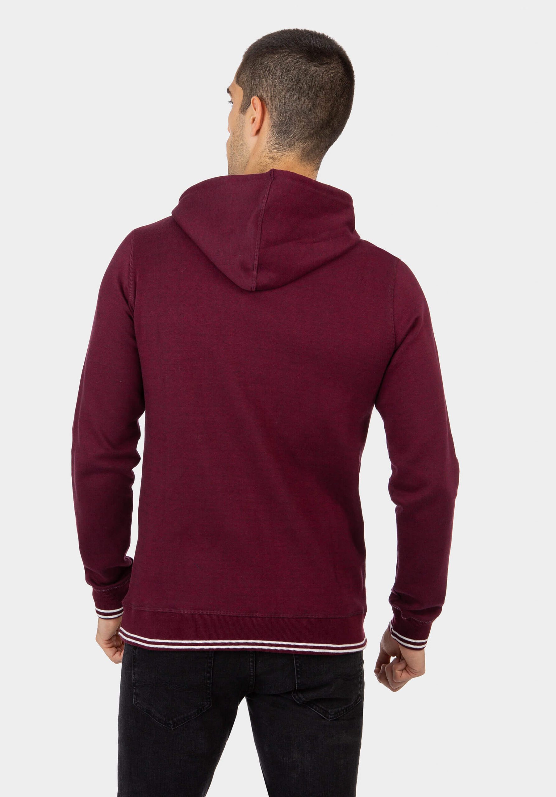 Hoodie bordô slim fit para homem da Tiffosi