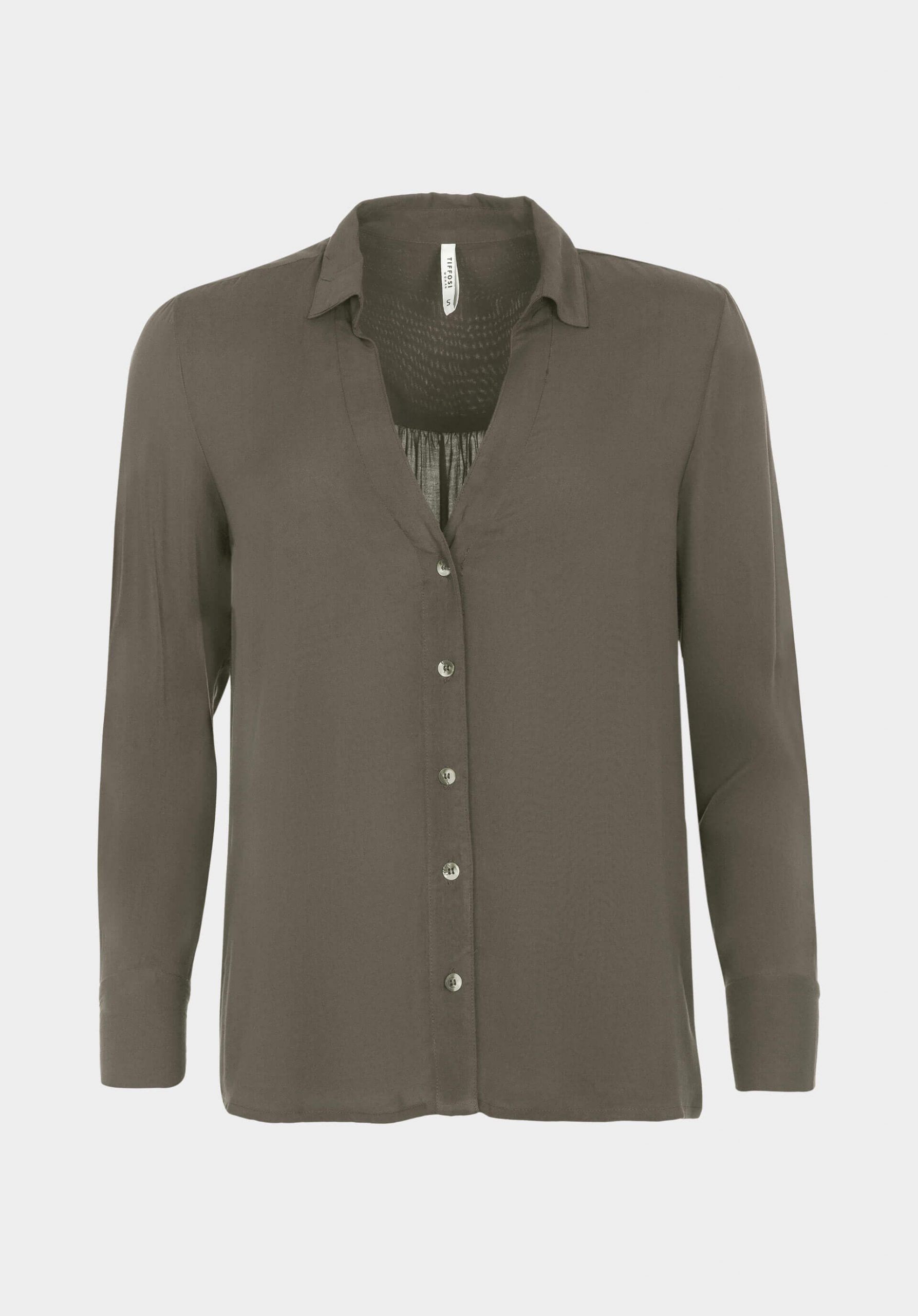 Camiseiro kaki com decote em bico para mulher da Tiffosi