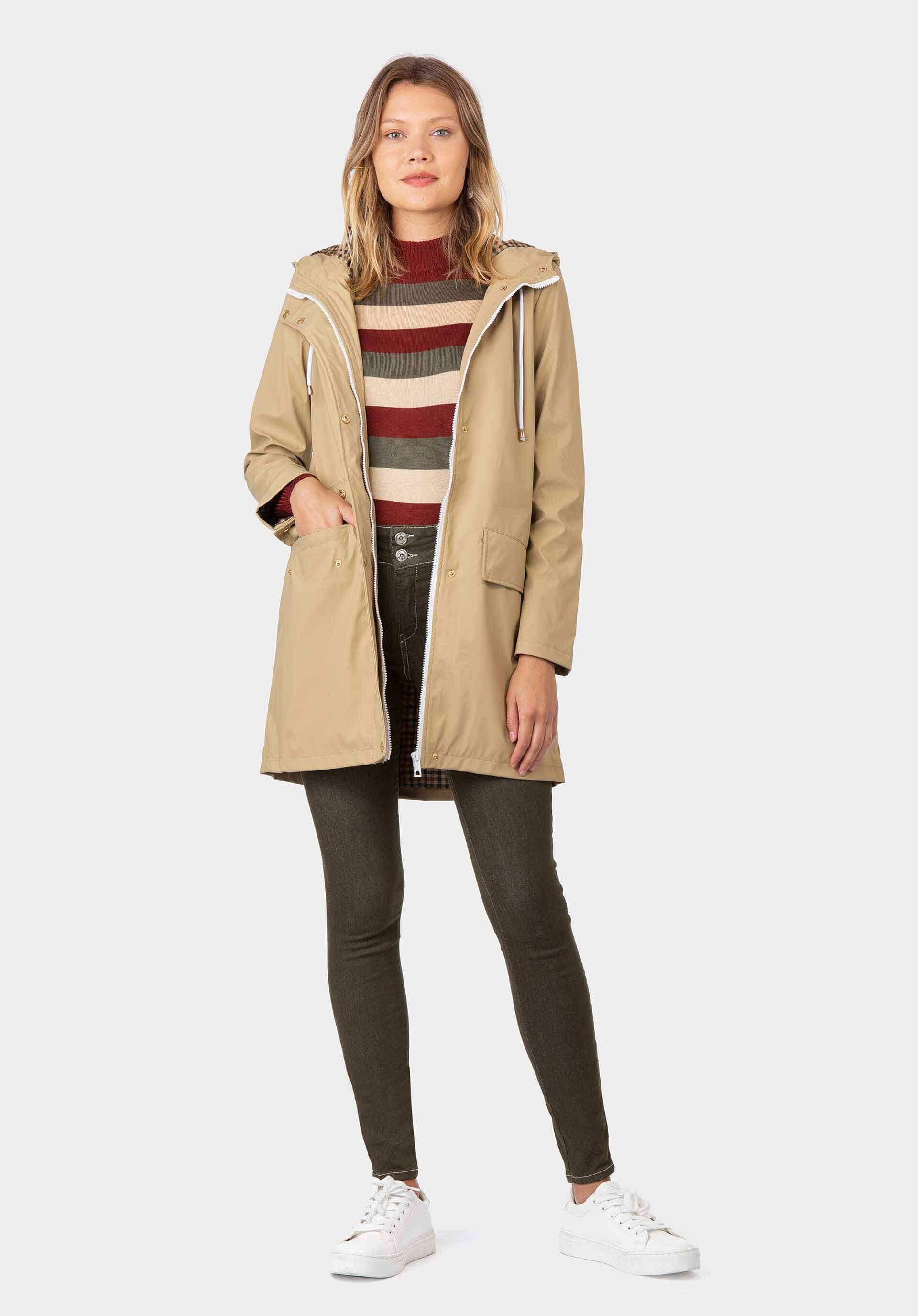 Gabardina bege com capuz para mulher da Tiffosi
