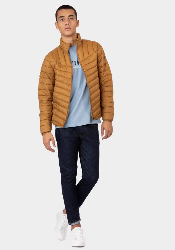Casaco acolchoado camel para homem da Tiffosi