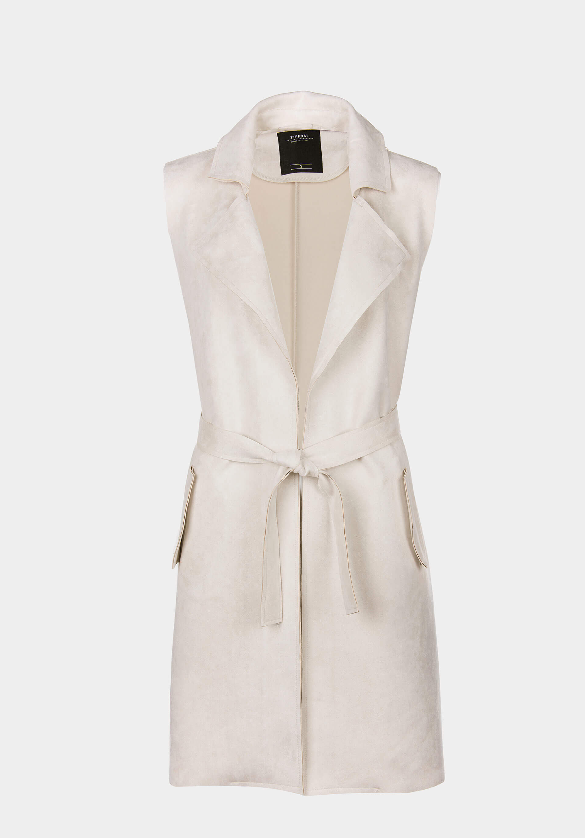 Colete bege comprido para mulher da Tiffosi