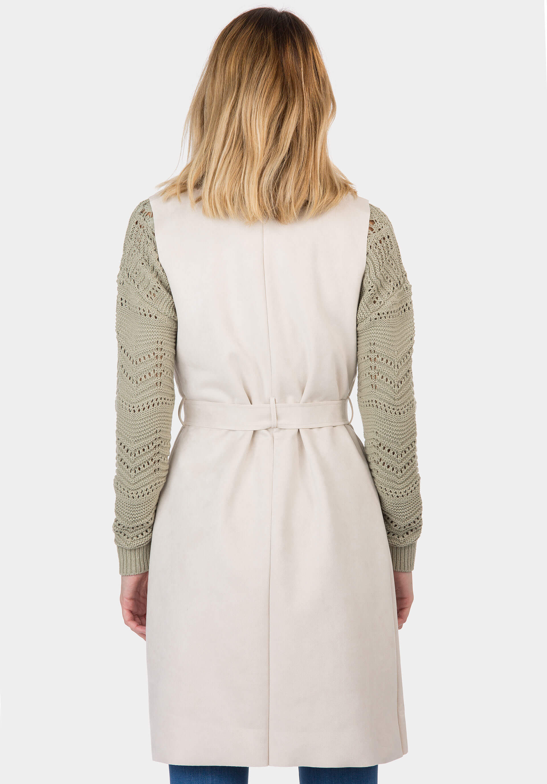 Colete bege comprido para mulher da Tiffosi