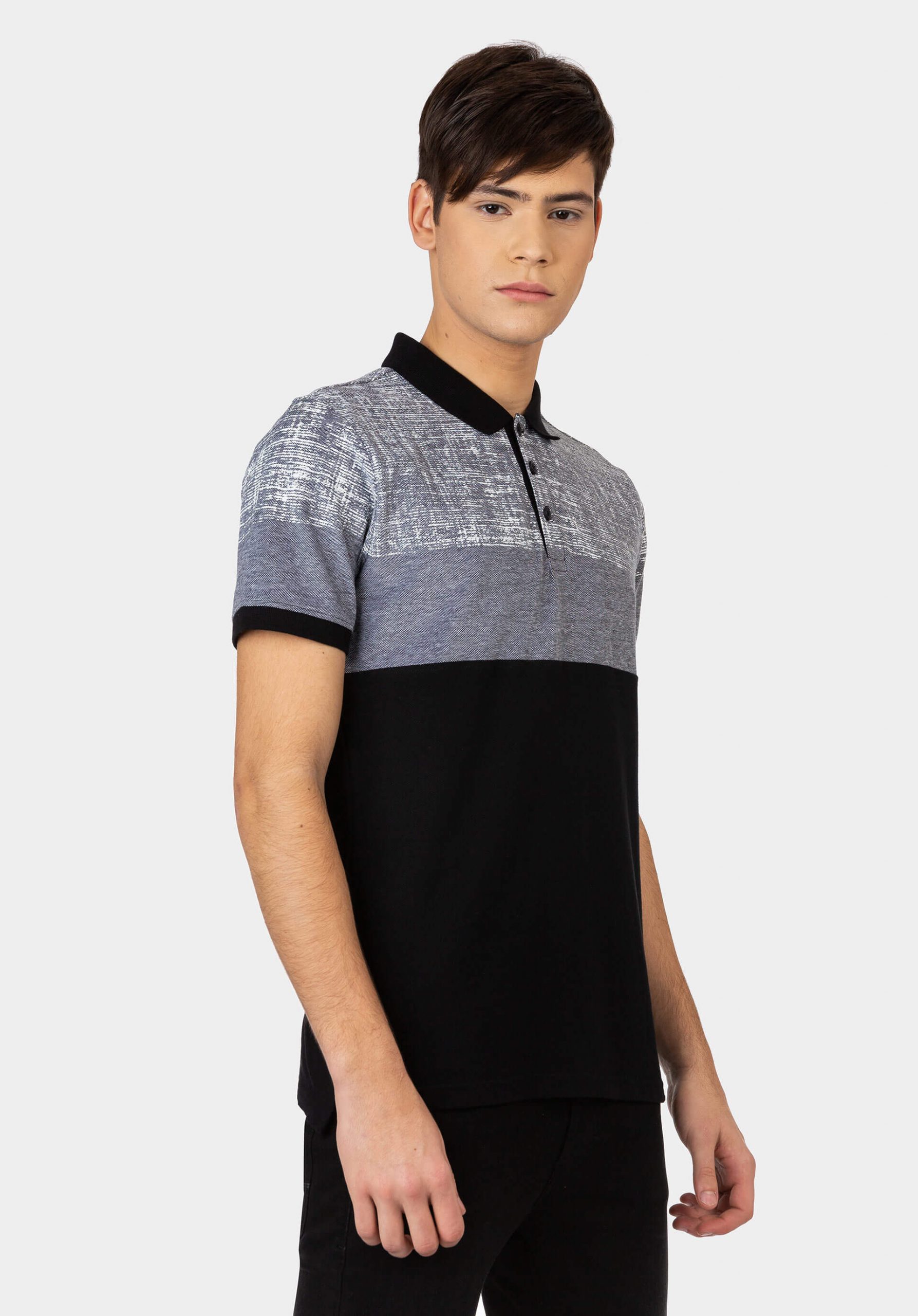 Polo piqué tricolor para homem da Tiffosi