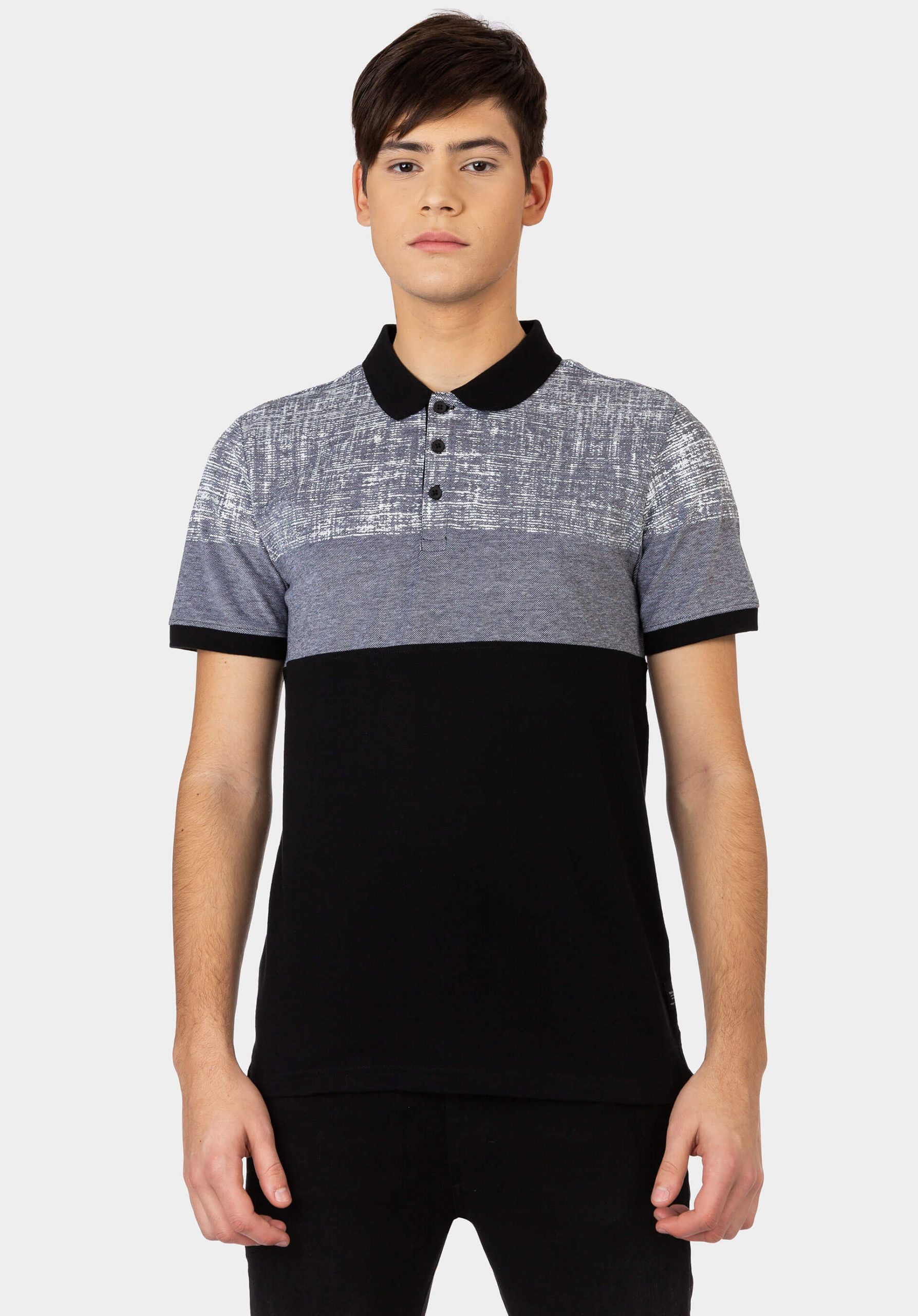 Polo piqué tricolor para homem da Tiffosi