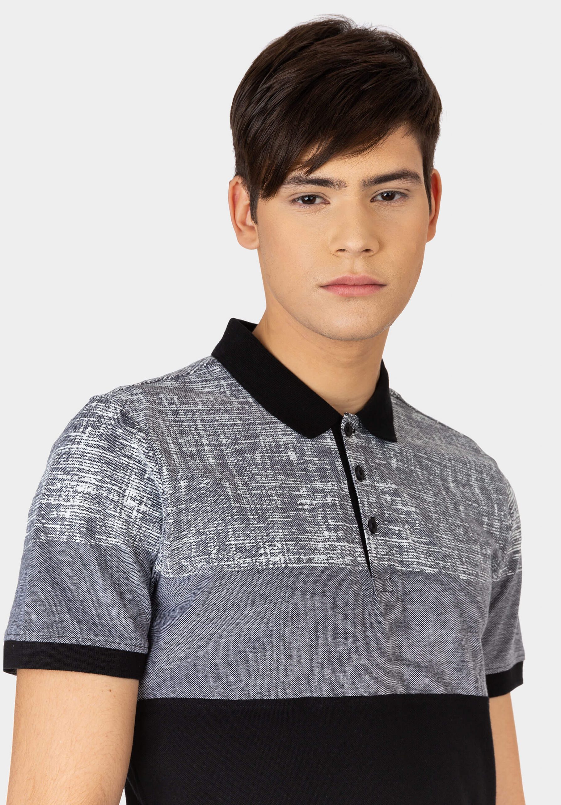 Polo piqué tricolor para homem da Tiffosi