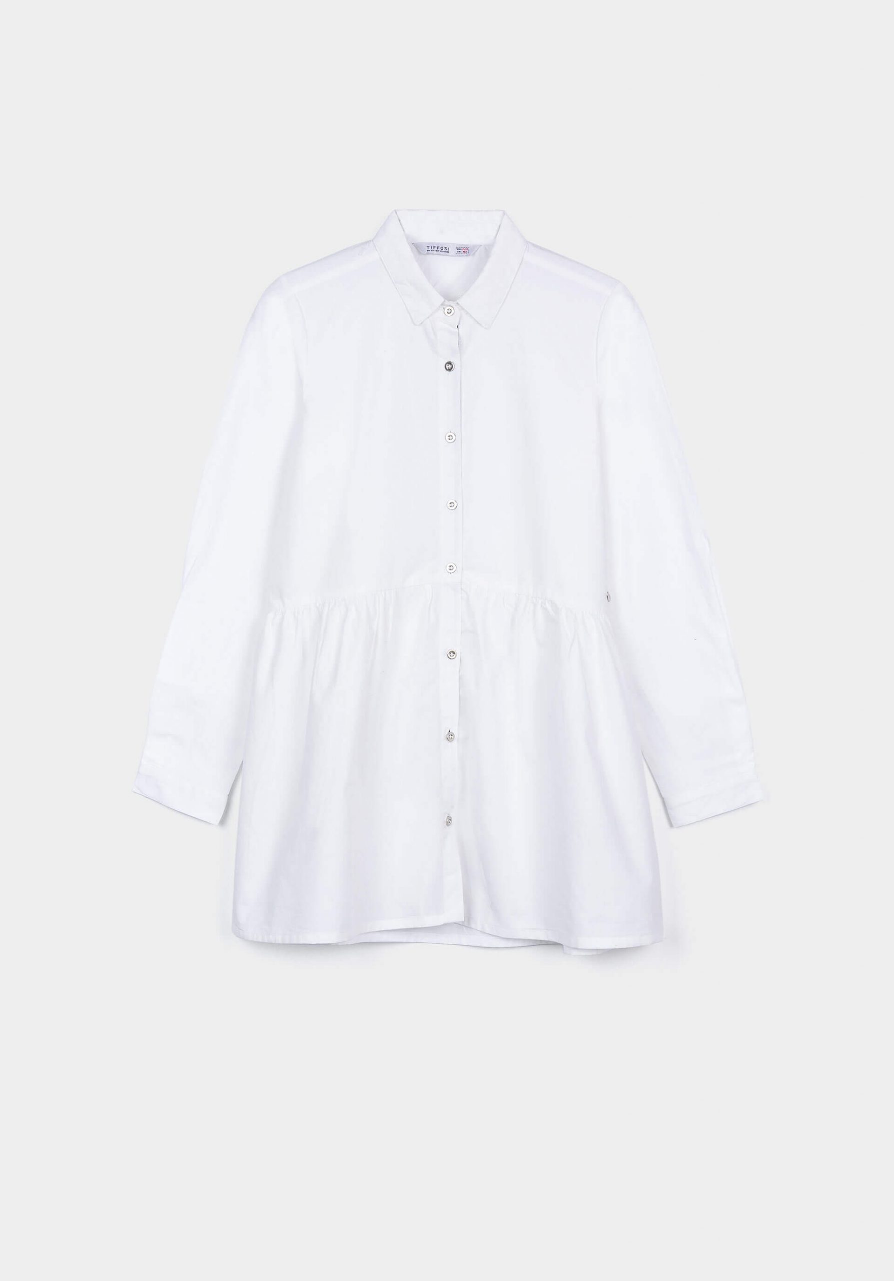 Camisa branca com franzido para menina da Tiffosi
