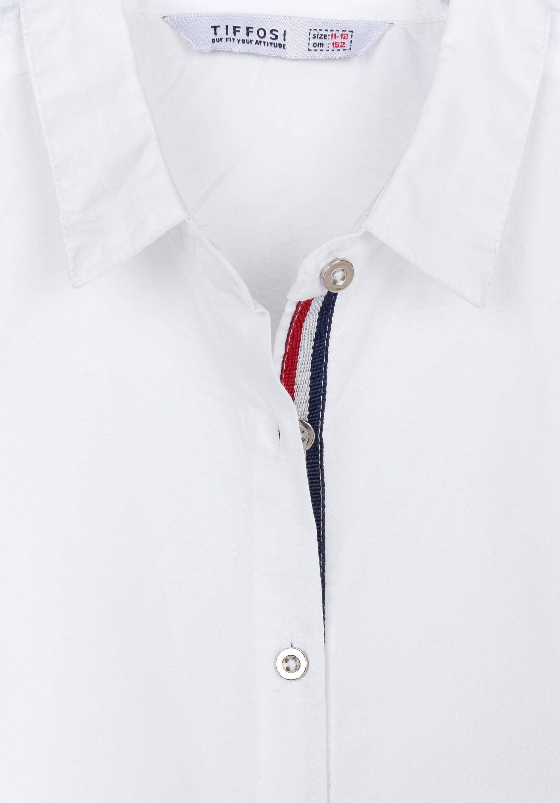 Camisa branca com franzido para menina da Tiffosi