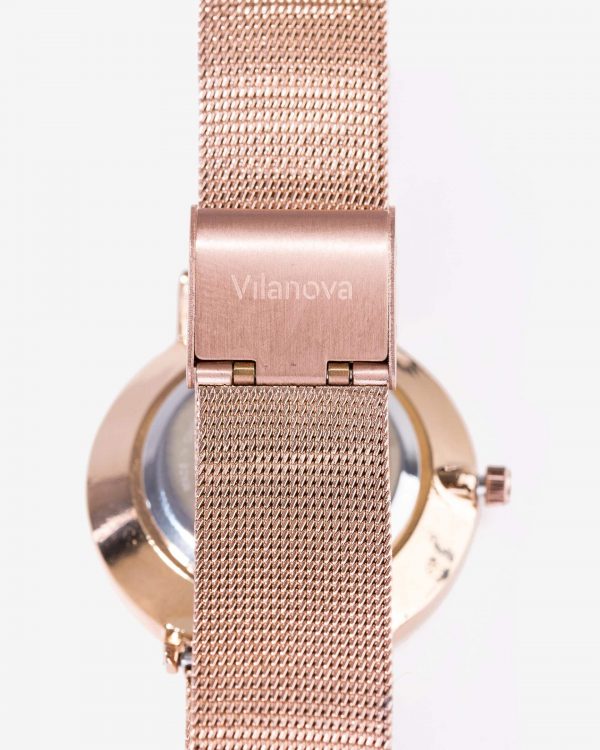 Relógio cobre com bracelete metálica para mulher da Vilanova