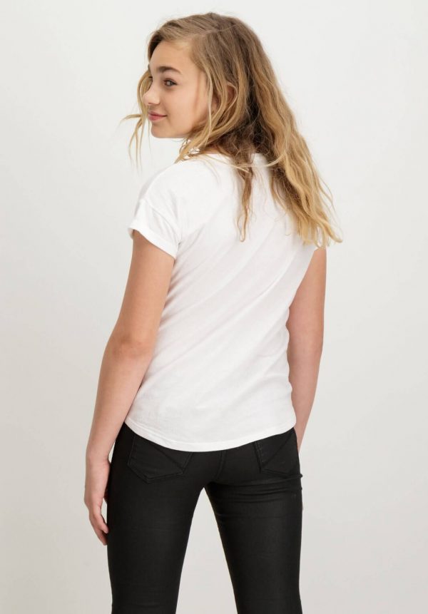 T-shirt branca com texto vermelho para menina da Garcia Jeans