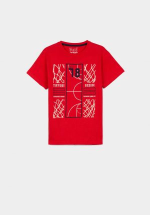 T-shirt vermelha c/ estampa para menino da Tiffosi