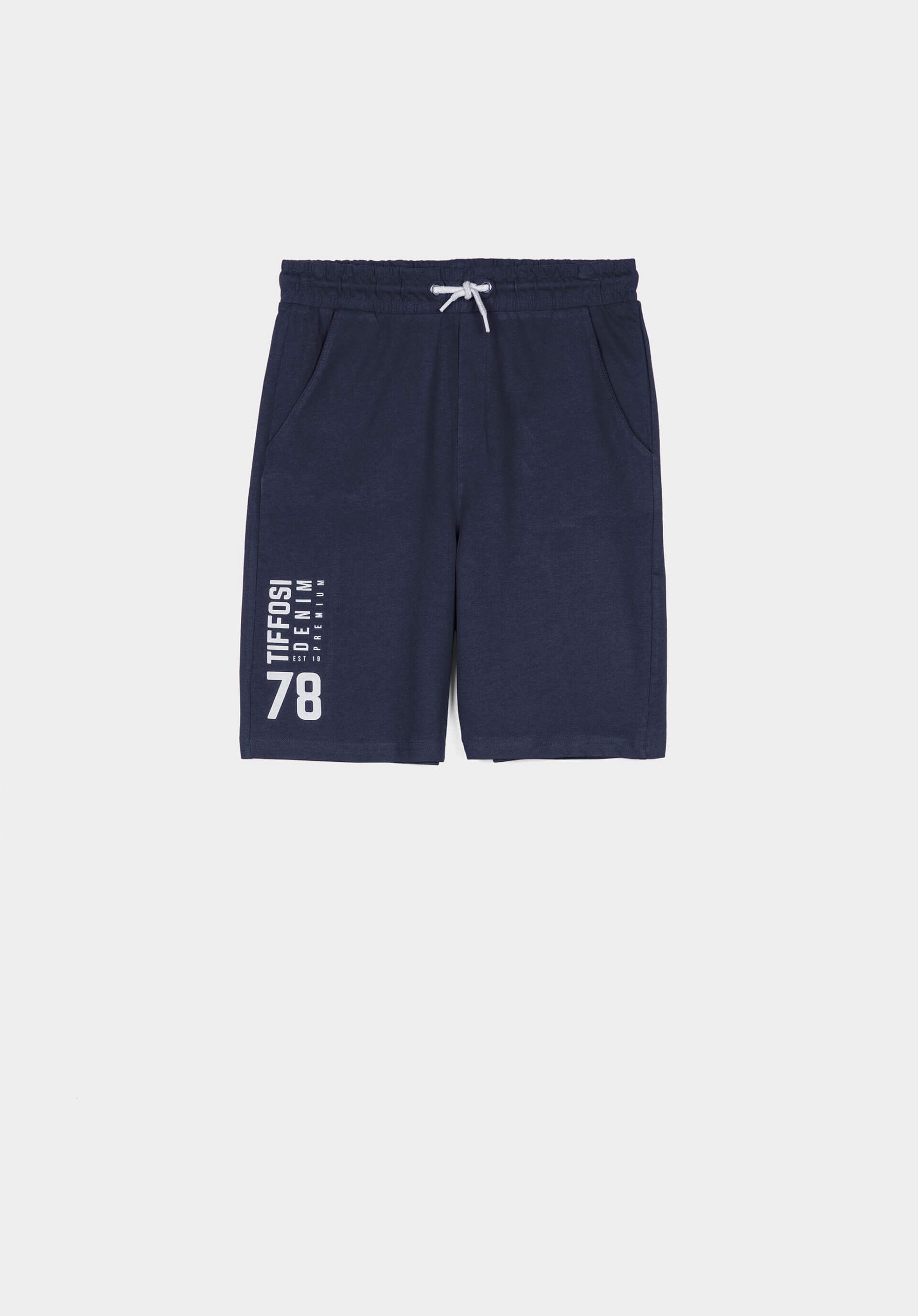 Calções azuis c/ bolsos para menino da Tiffosi