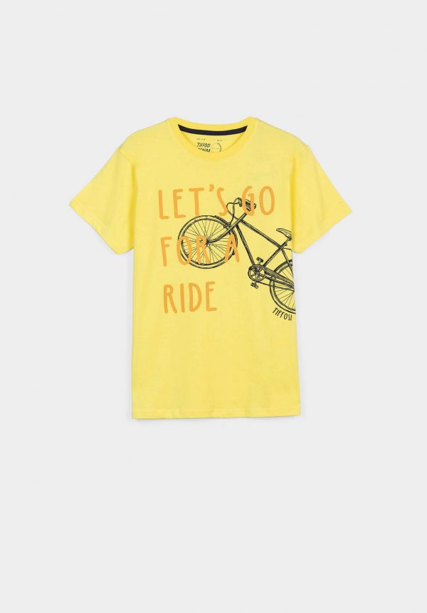 T-shirt amarela c/ bike para menino da Tiffosi