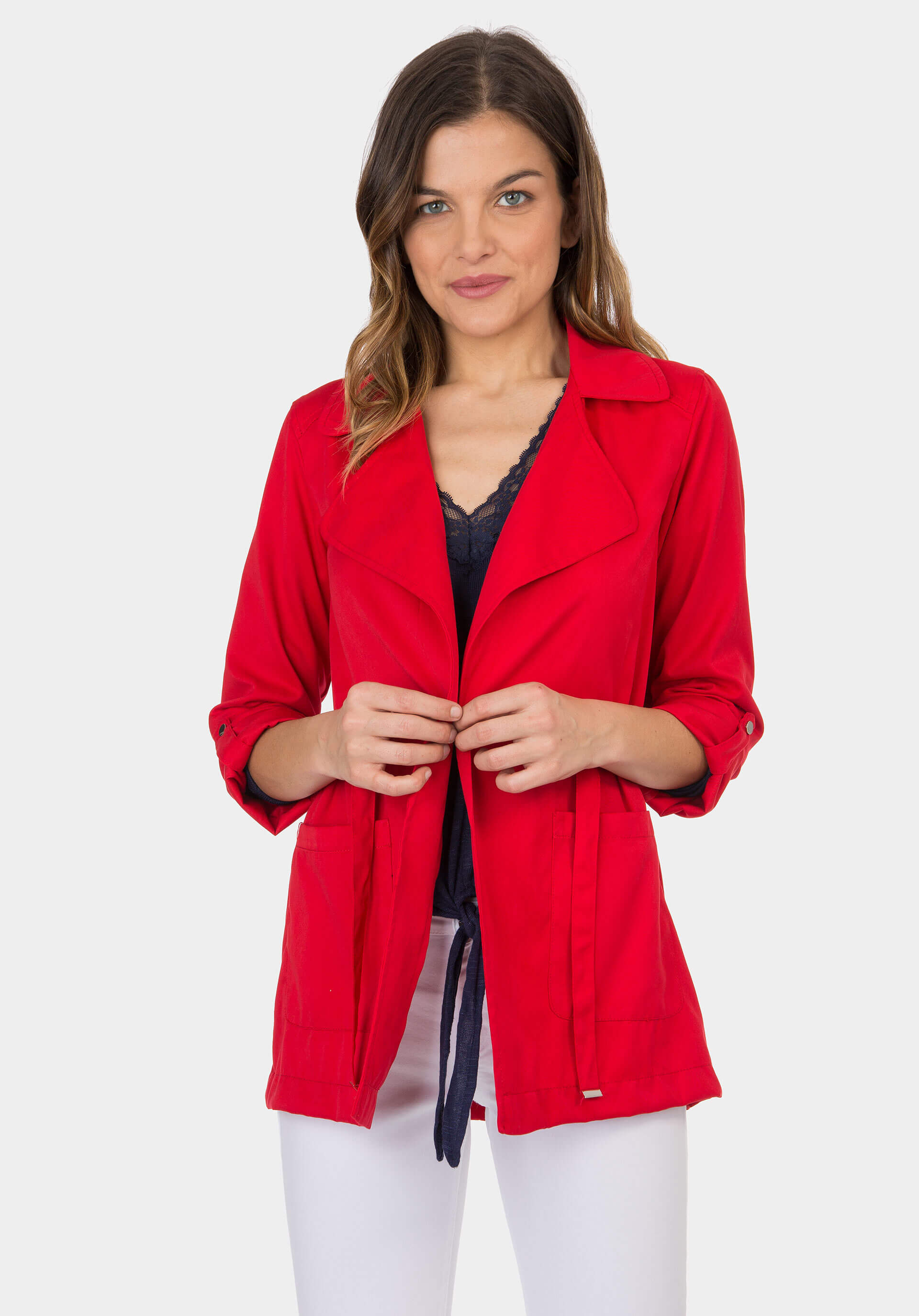 Casaco vermelho sem botões da Tiffosi para mulher