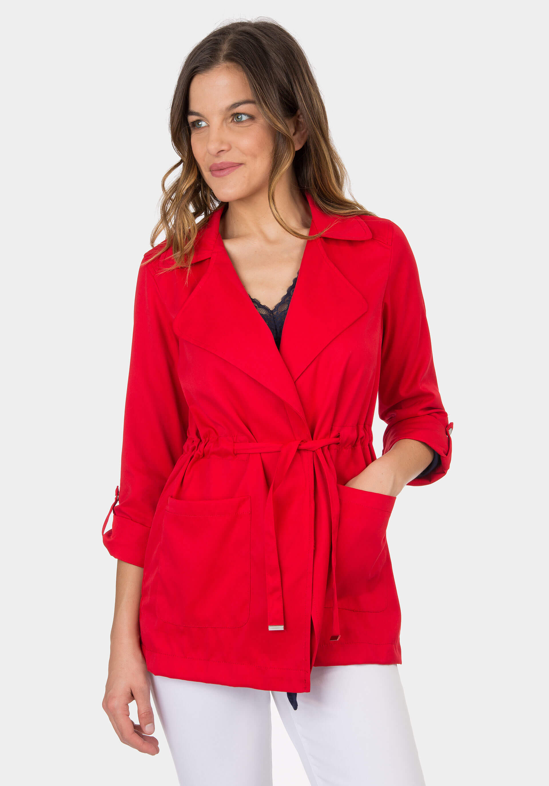 Casaco vermelho sem botões da Tiffosi para mulher
