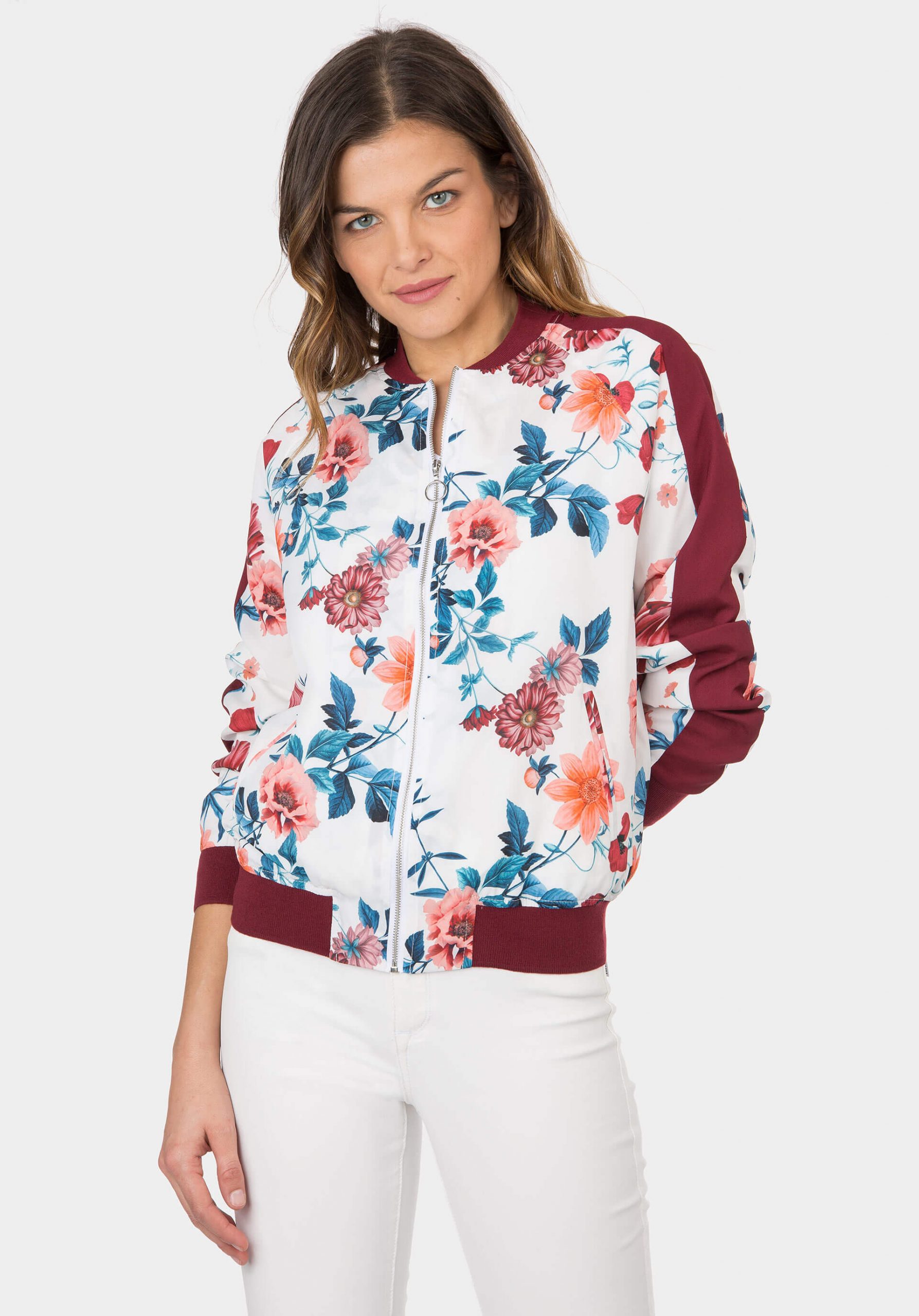 Bomber estampado floral para mulher da Tiffosi