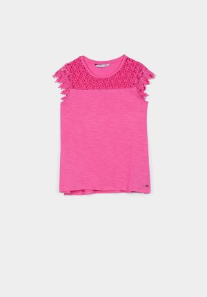 T-shirt rosa c/ renda para menina da Tiffosi