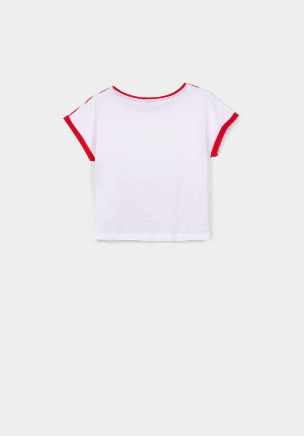 T-shirt c/ risca vermelha para menina da Tiffosi
