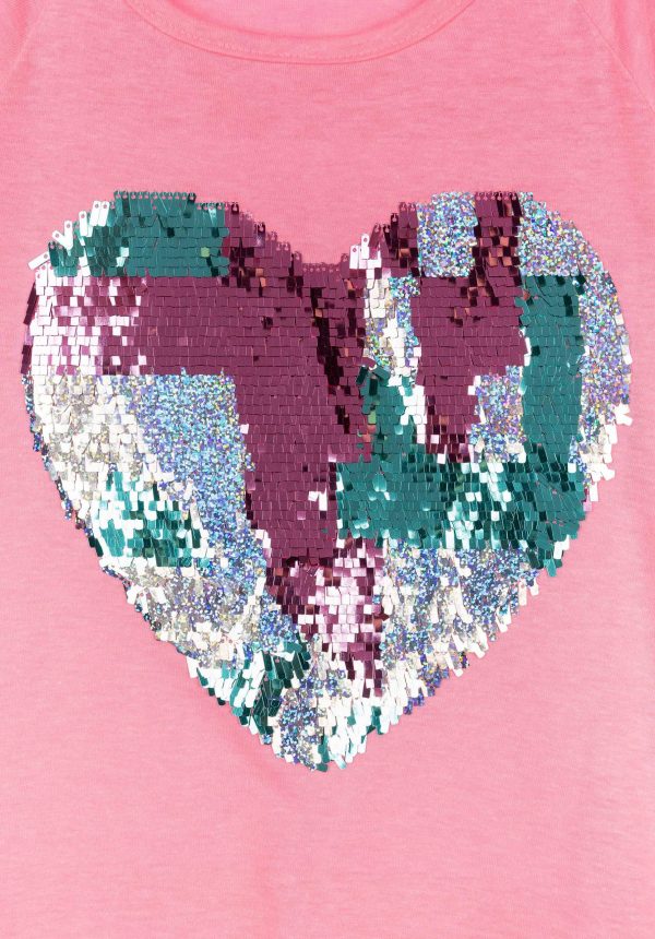 T-shirt rosa c/ coração para menina da Tiffosi