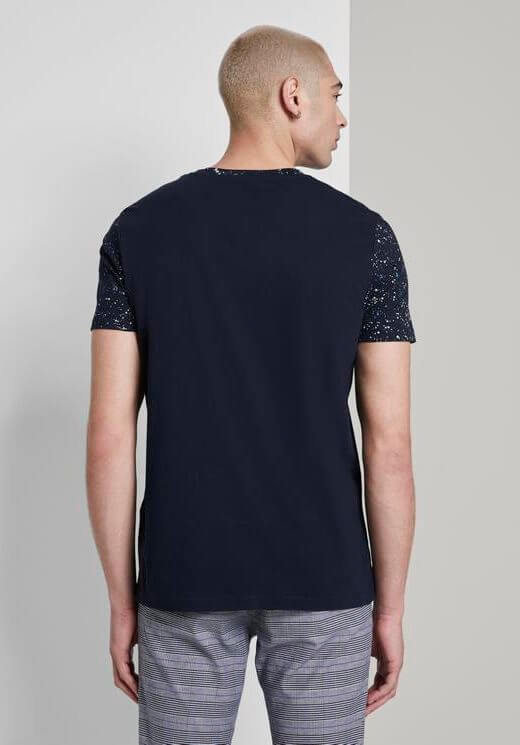 T-shirt azul com cabeção para homem da Tom Tailor