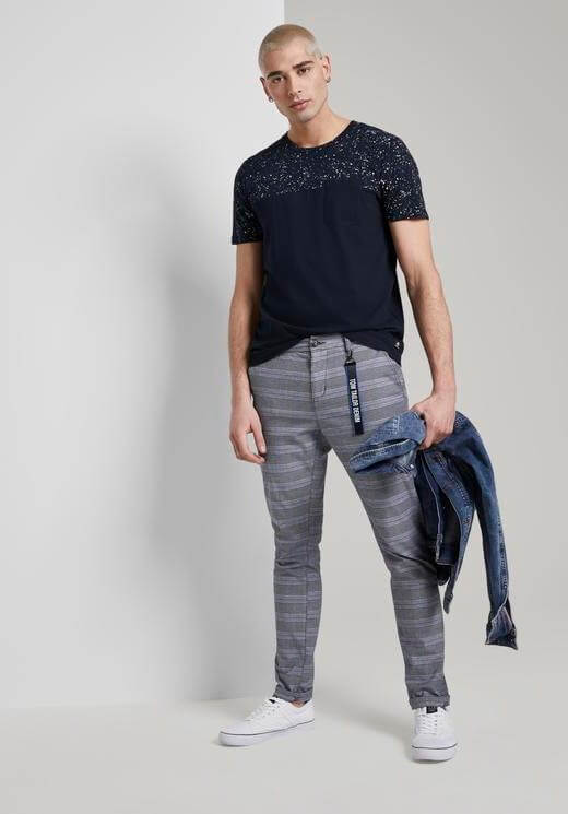 T-shirt azul com cabeção para homem da Tom Tailor