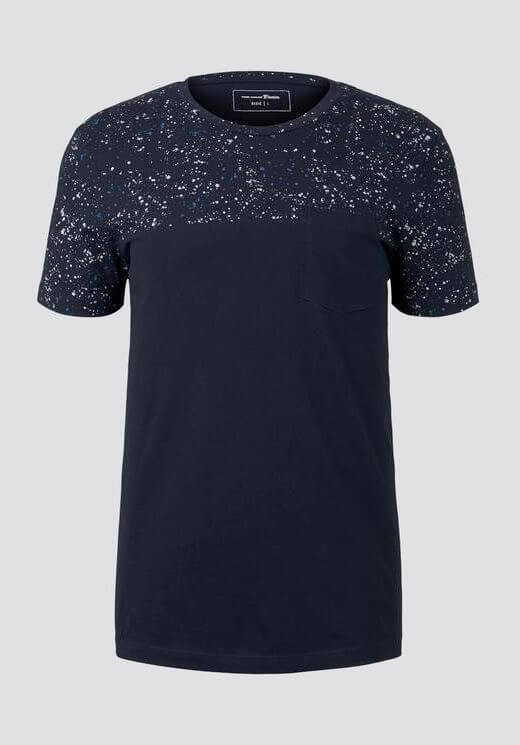 T-shirt azul com cabeção para homem da Tom Tailor