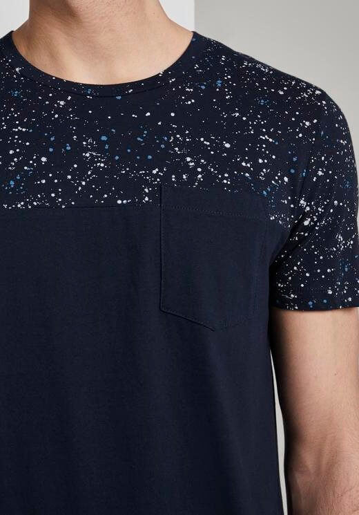 T-shirt azul com cabeção para homem da Tom Tailor