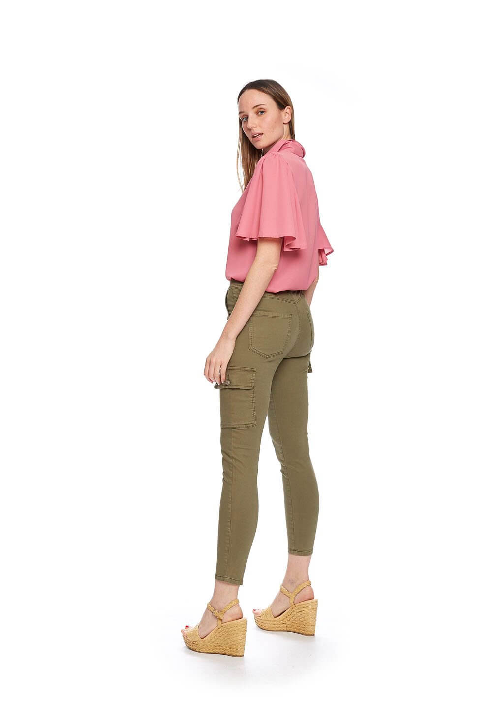 Túnica rosa com manga morcego para mulher da Md`m