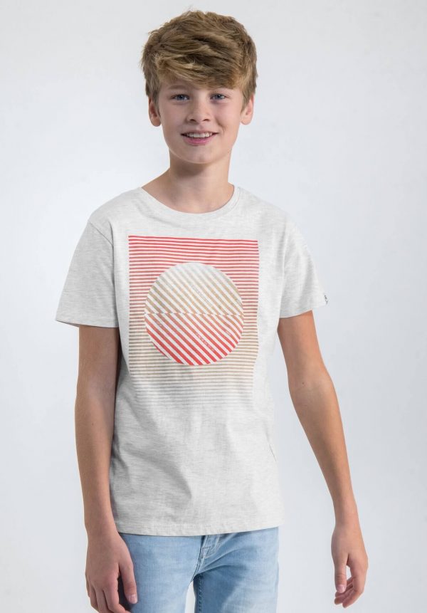 T-shirt cinza c/ estampa 3D para menino da Garcia Jeans