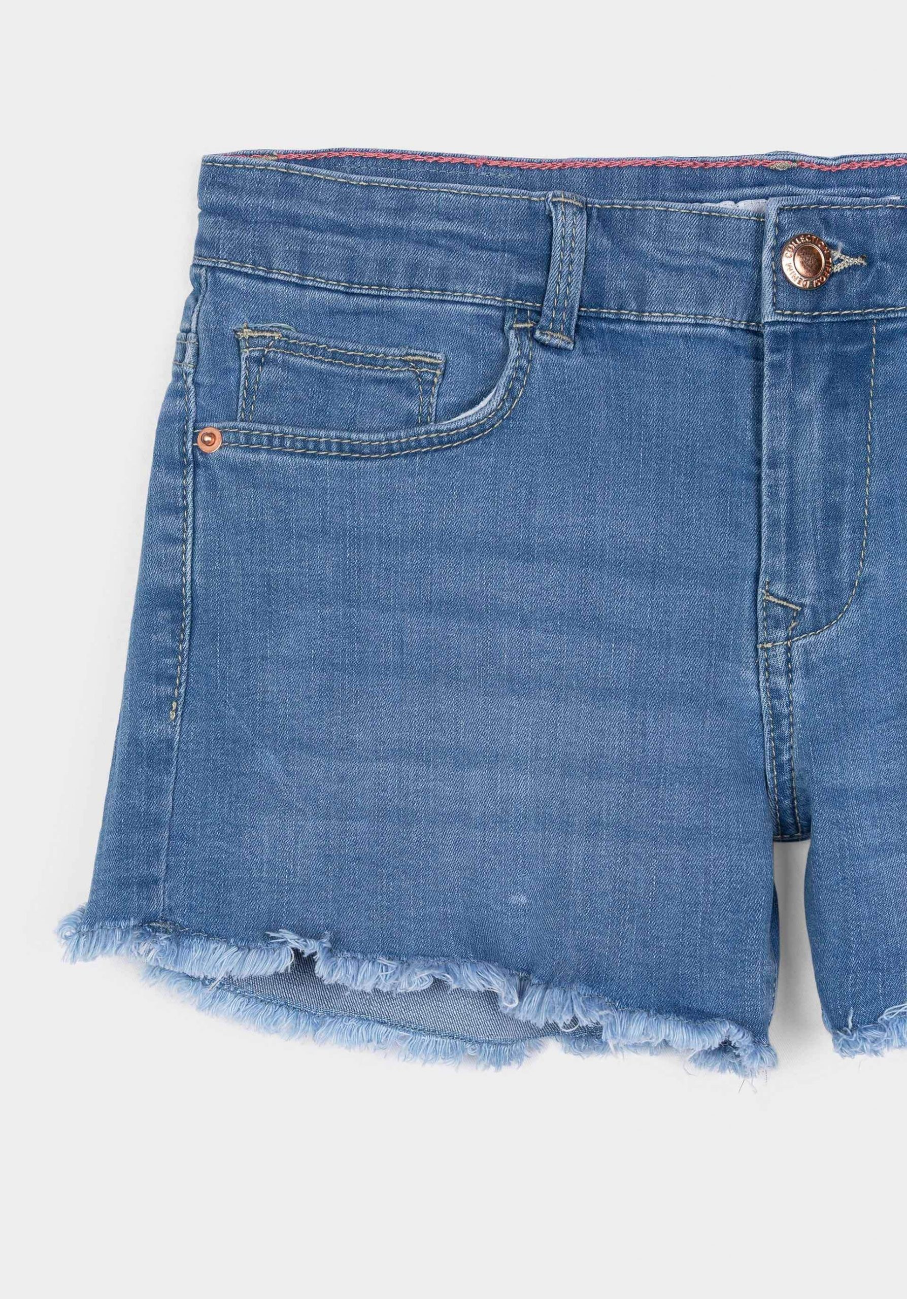 Calção de ganga clara s/ bainha para menina da Tiffosi