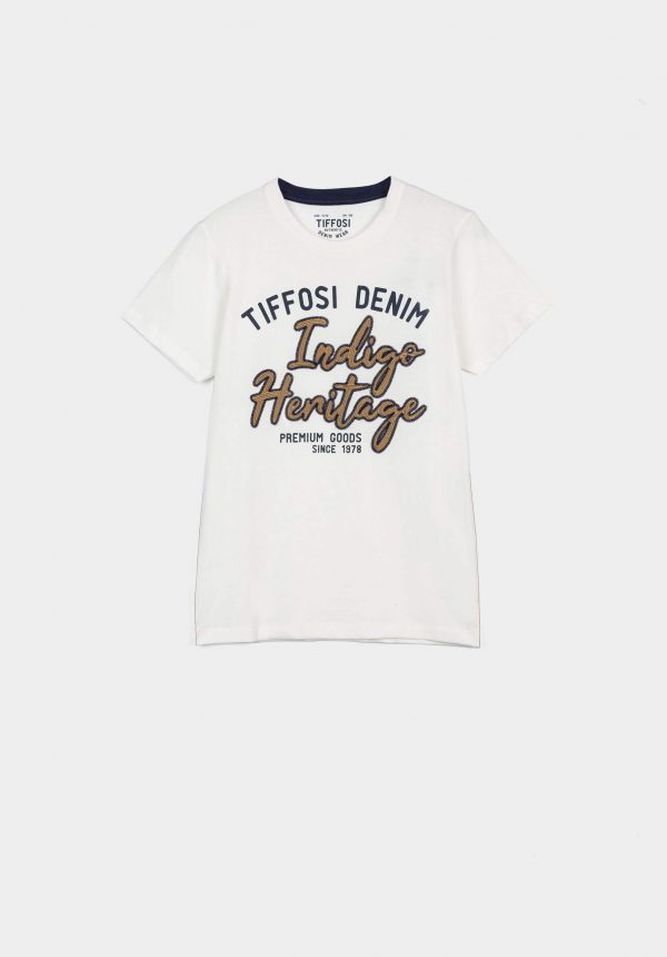 T-shirt branca c/ bordados para menino da Tiffosi