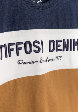 T-shirt tricolor c/ letras bordadas para menino da Tiffosi