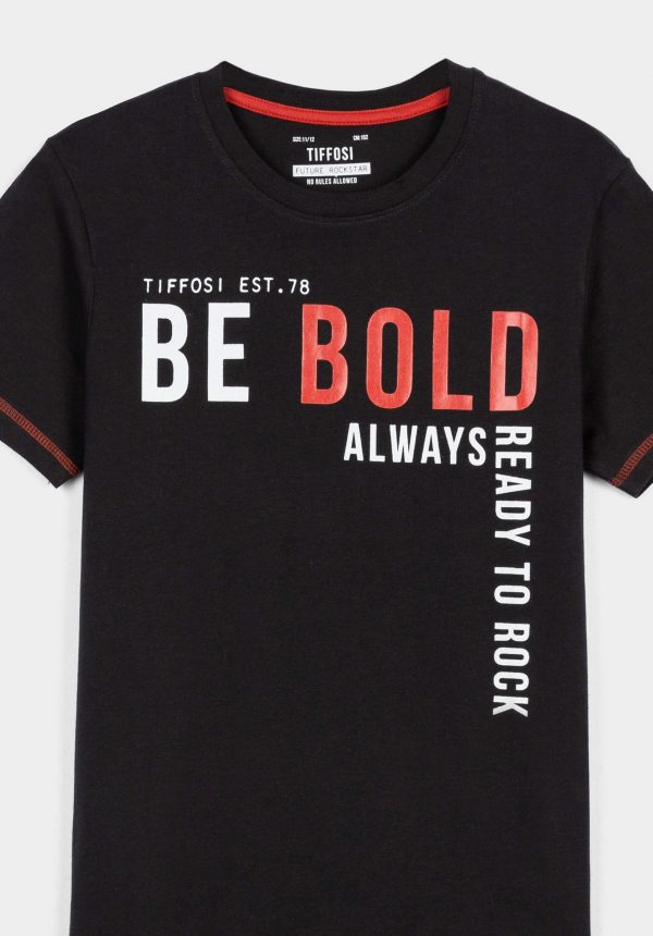 T-shirt preta c/ letras para menino da Tiffosi