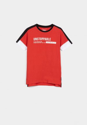 T-shirt vermelha c/ aplicações para menino da Tiffosi