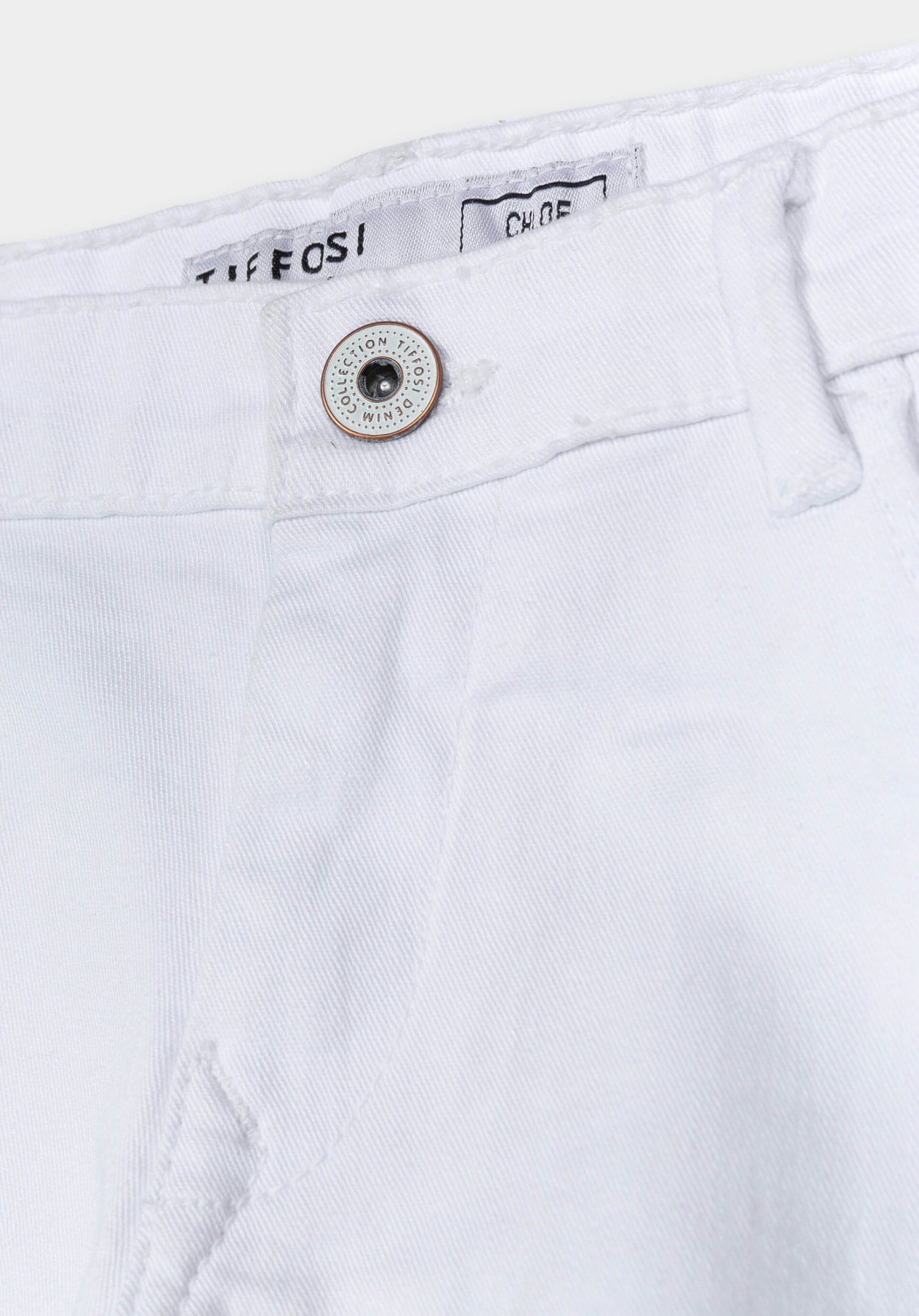 Calções brancos s/ bainha para menina da Tiffosi