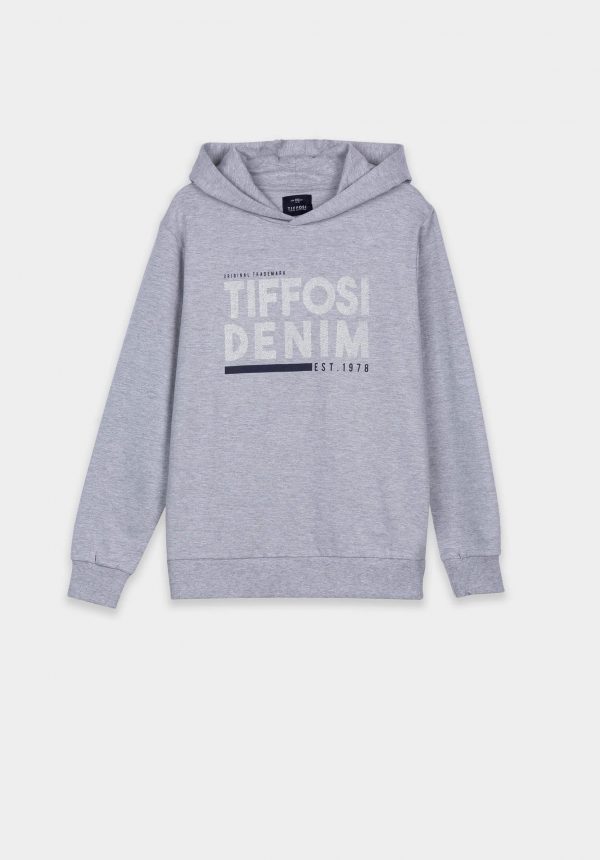 Hoodie cinza claro c/ logo para menino da Tiffosi