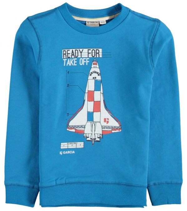 Sweat azul c/ foguetão para menino da Garcia
