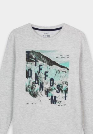 T-shirt cinza c/ estampa na frente para boy da Tiffosi