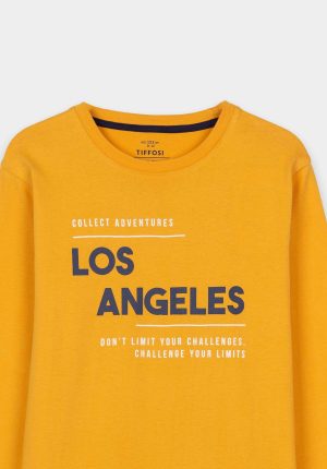 T-shirt amarela com estampa para boy da Tiffosi