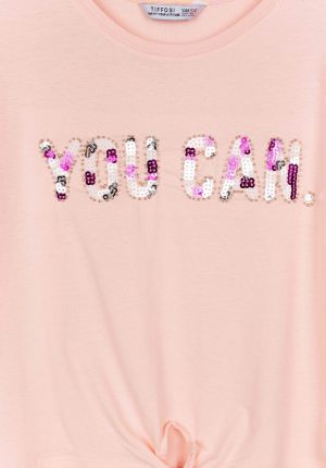 T-shirt rosa you can para girl da Tiffosi