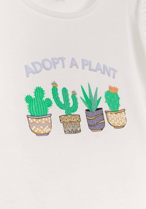 T-shirt branca c/ print catos para mulher da Tiffosi