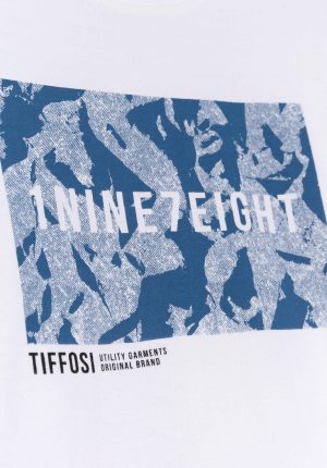 T-shirt branca c/ estampa azul para boy da Tiffosi